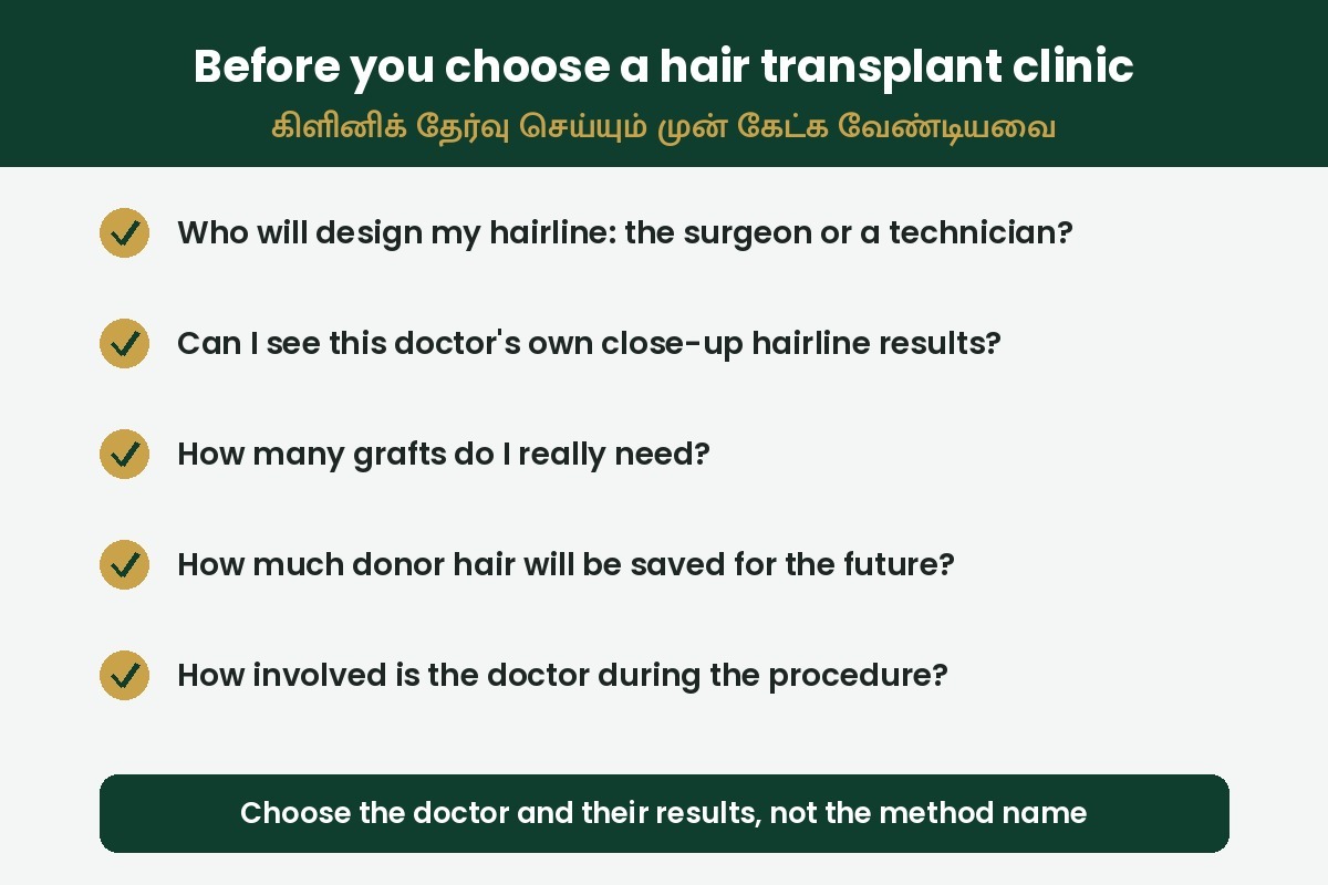 Checklist to choose a hair transplant clinic in Coimbatore